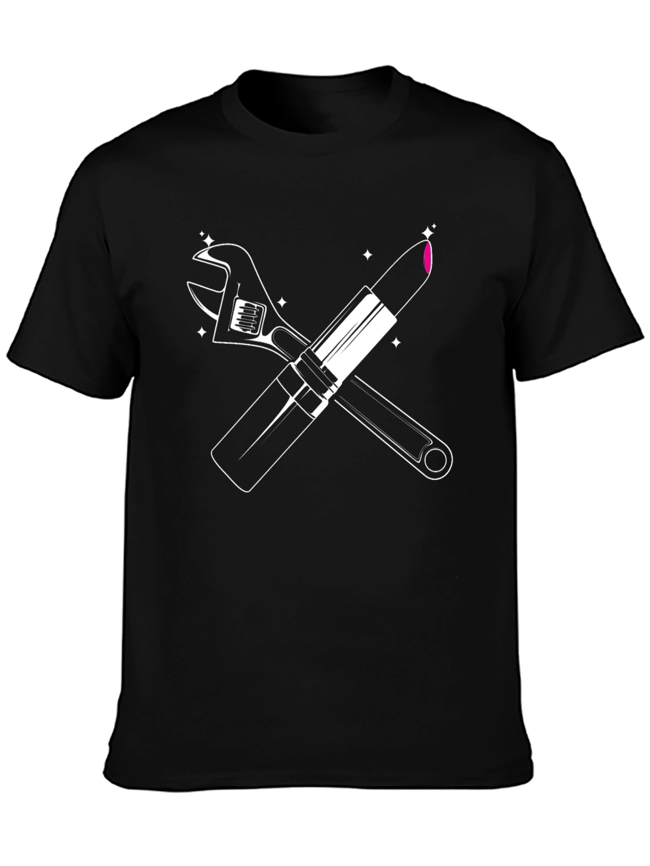Wrench & Lipstick Graphic Tee - Mechanic Glam