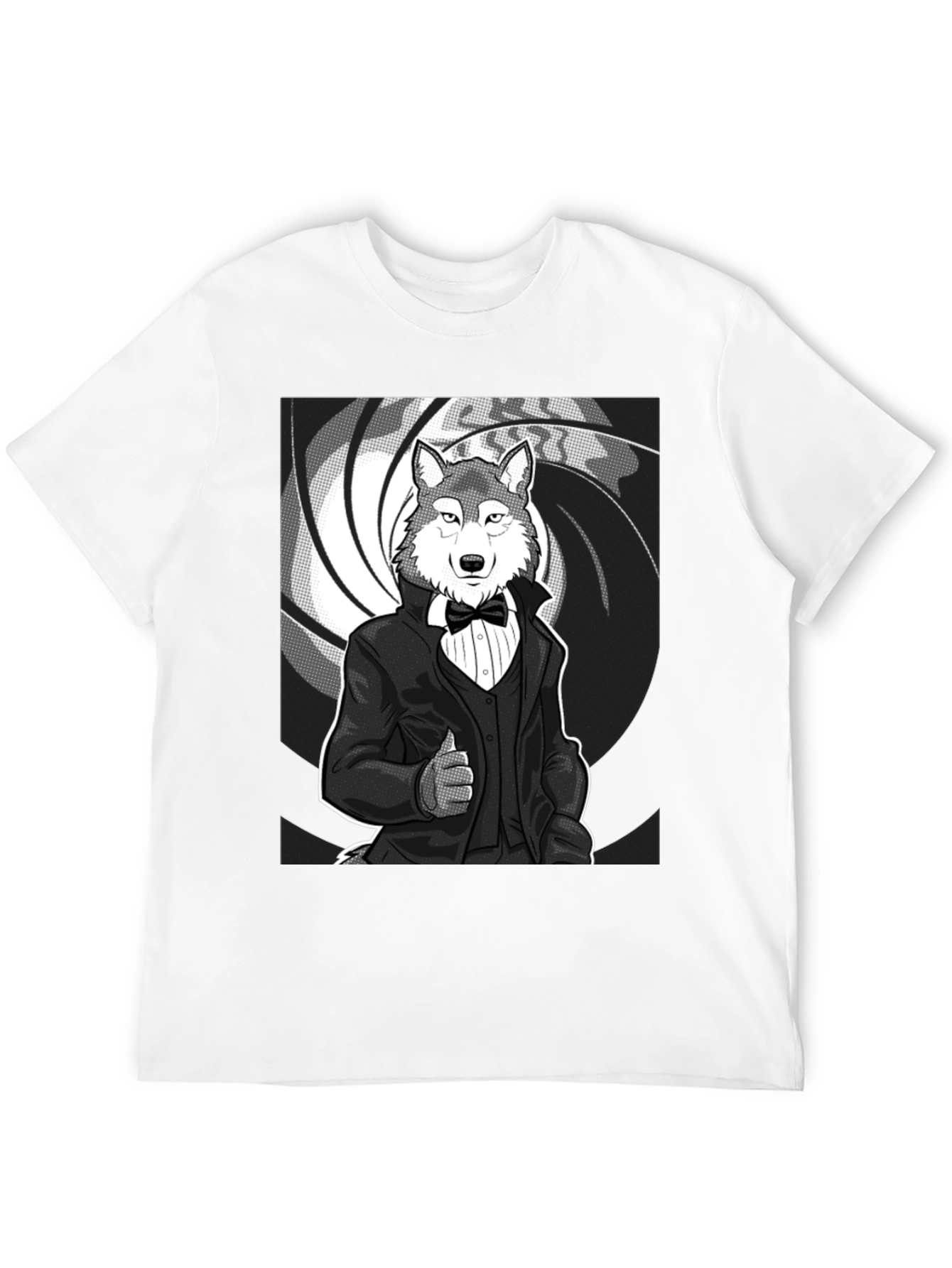 Wolf Tuxedo T-Shirt - Suave and Sophisticated Style
