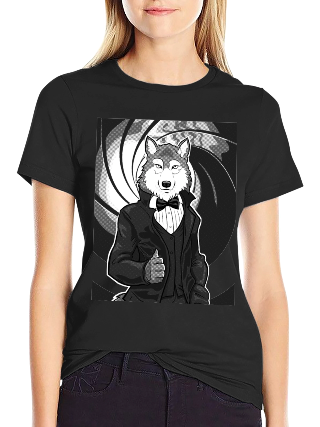 Wolf Tuxedo T-Shirt - Suave and Sophisticated Style