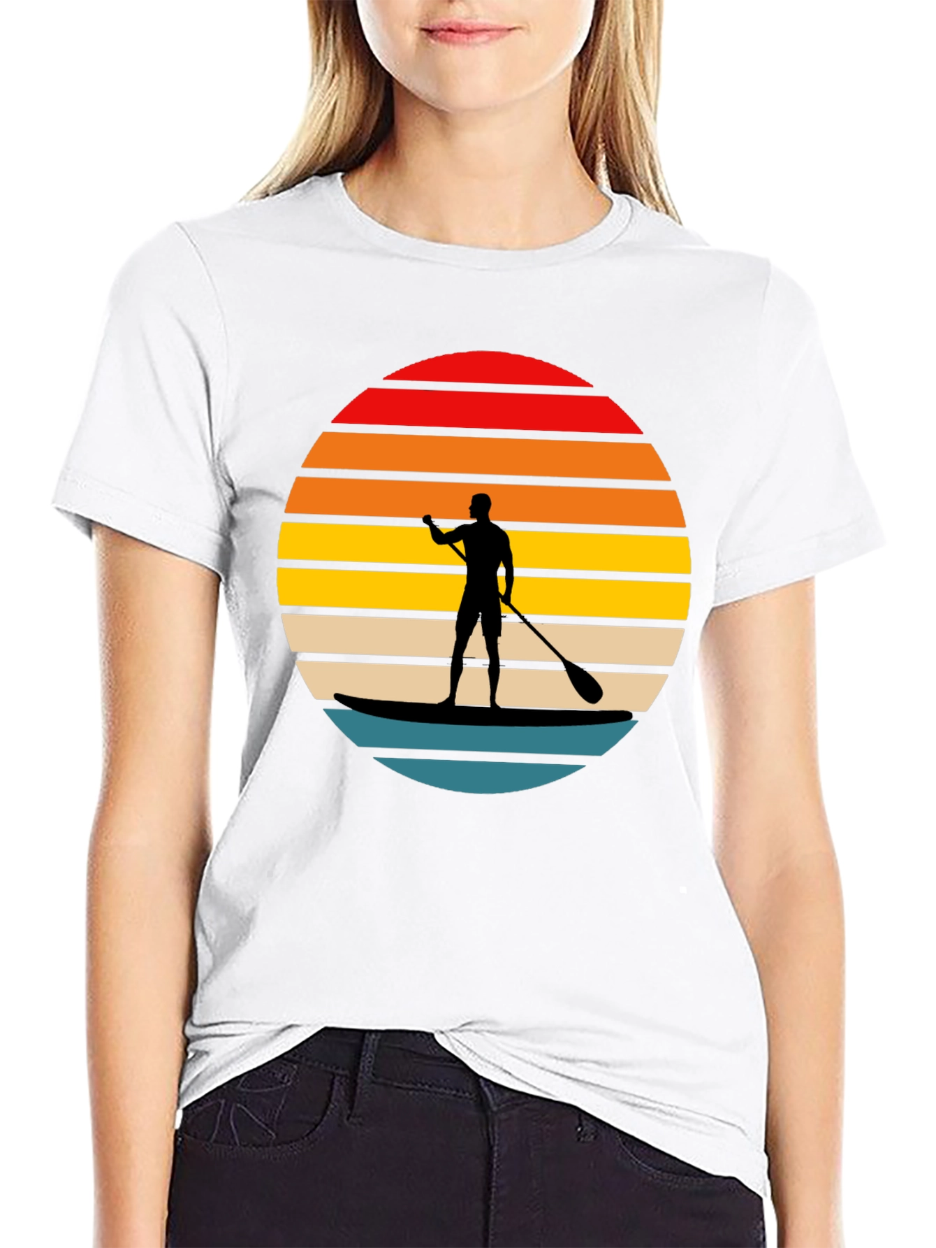 Paddle Board Sunset Graphic T-Shirt