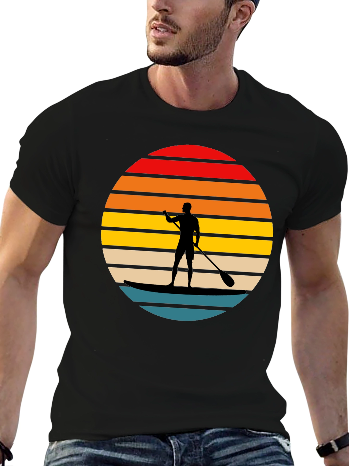 Paddle Board Sunset Graphic T-Shirt