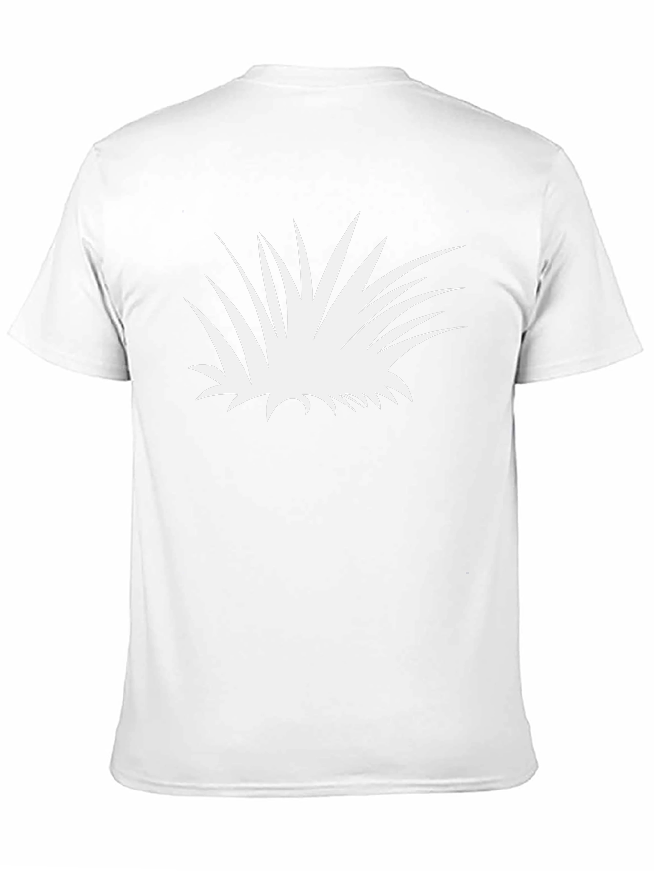 Abstract White Plant Graphic Tee - Black Cotton Shirt