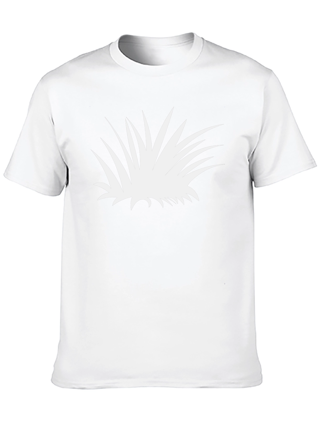 Abstract White Plant Graphic Tee - Black Cotton Shirt