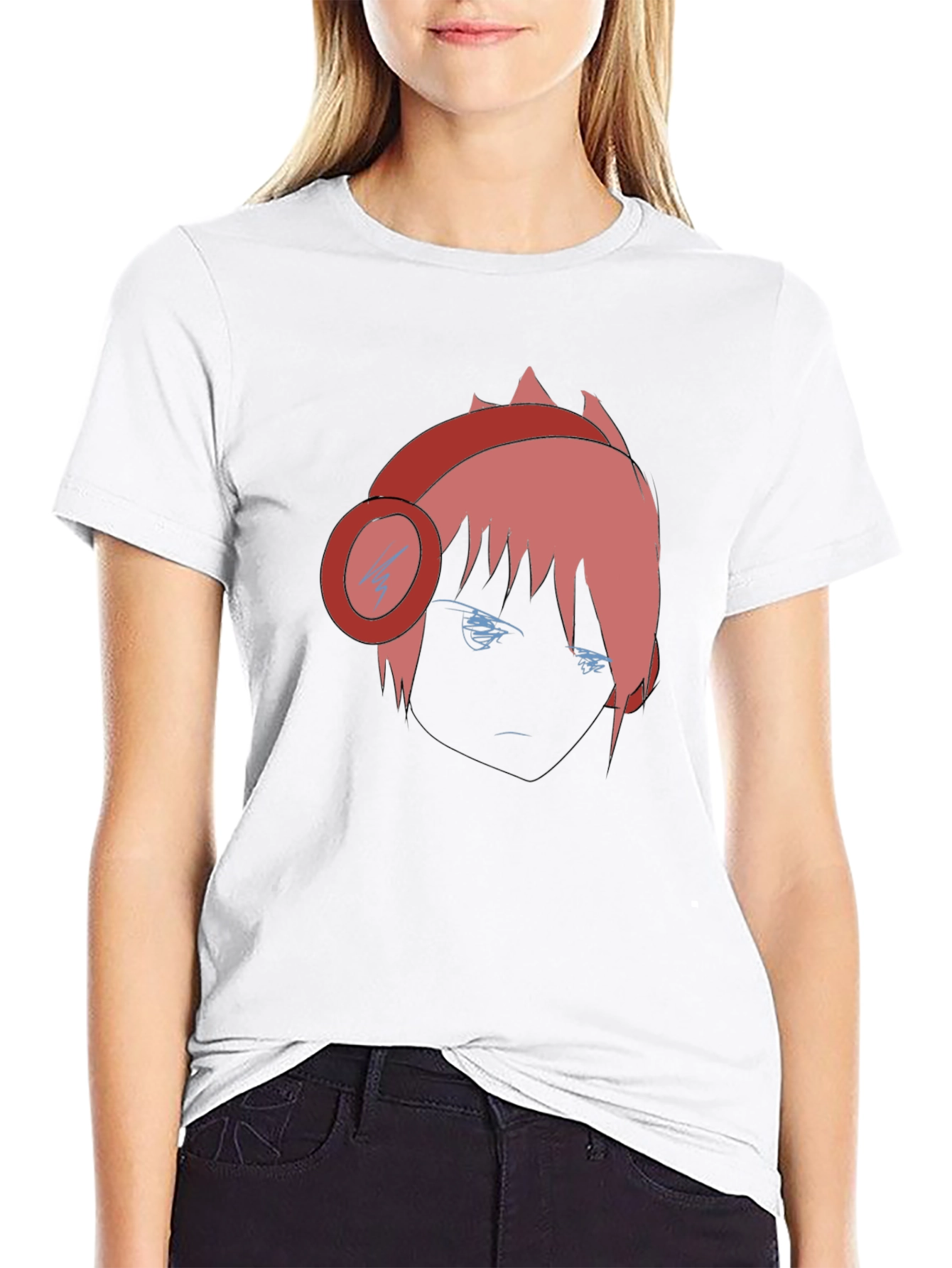 Anime Gamer Graphic Tee - Stylish Black Cotton T-Shirt