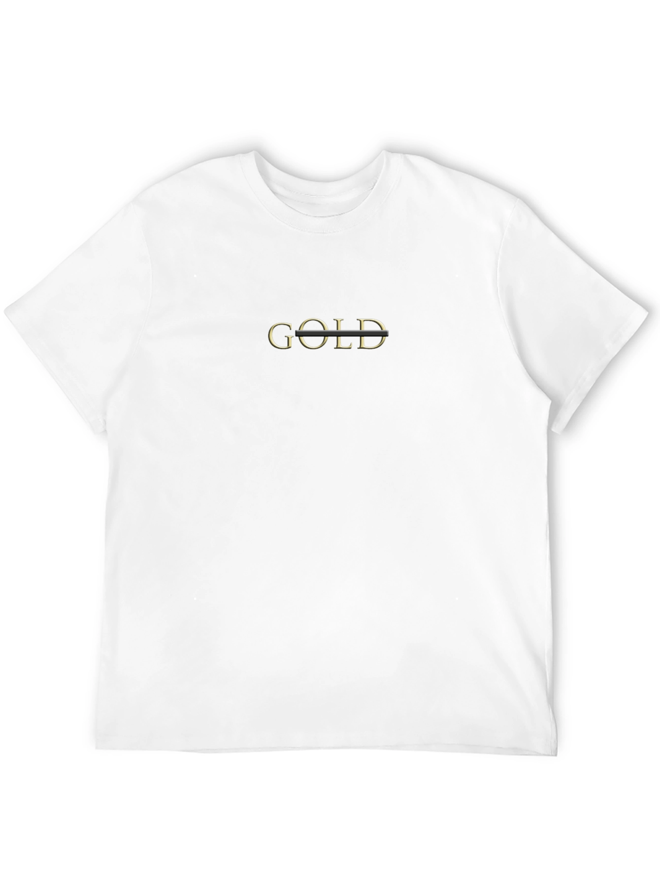 Gold Graphic Print Black T-Shirt
