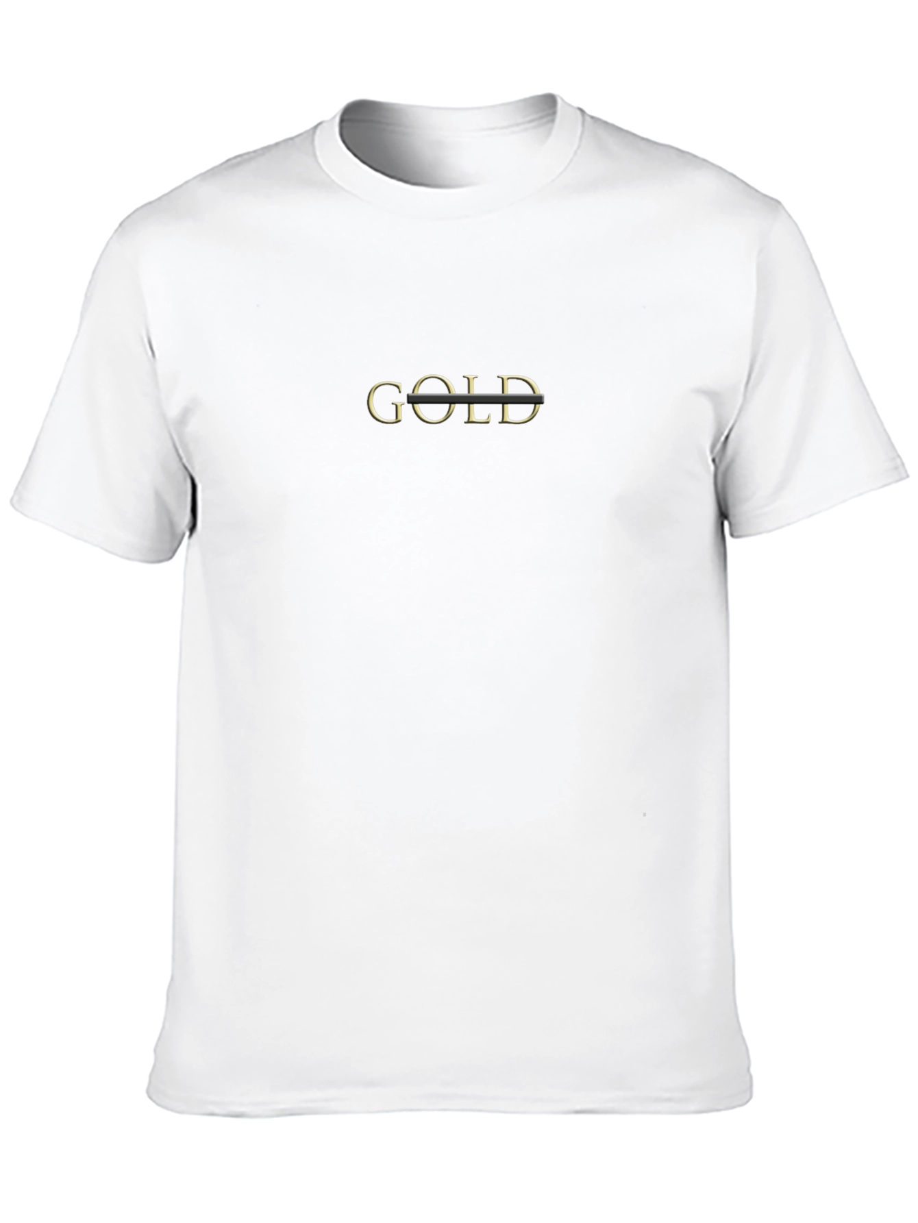 Gold Graphic Print Black T-Shirt