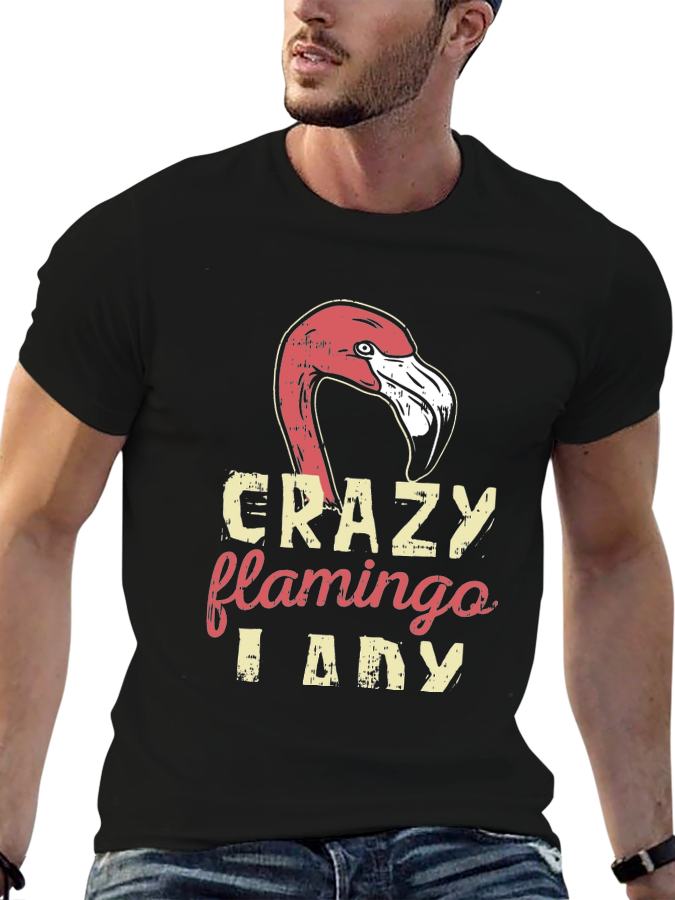 Crazy Flamingo Lady T-Shirt - Graphic Tee