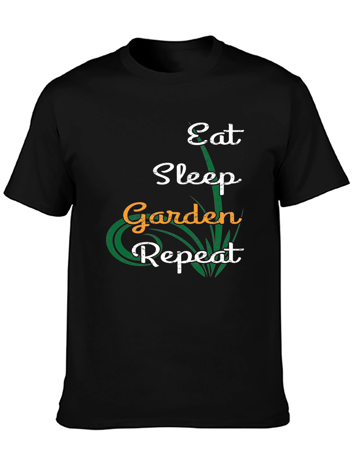 Eat Sleep Garden Repeat Black T-Shirt
