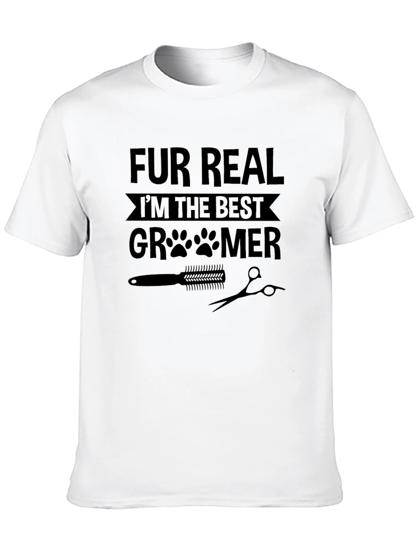 Fur Real Best Groomer Black Graphic T-Shirt