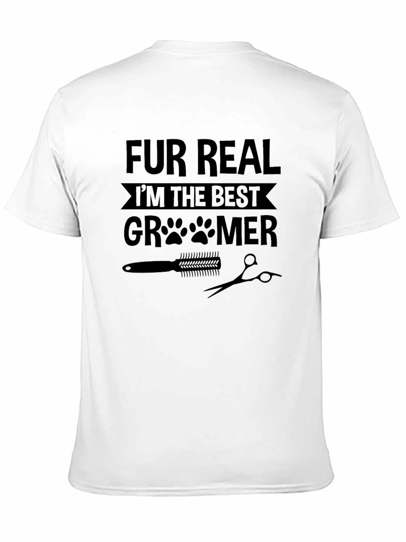 Fur Real Best Groomer Black Graphic T-Shirt