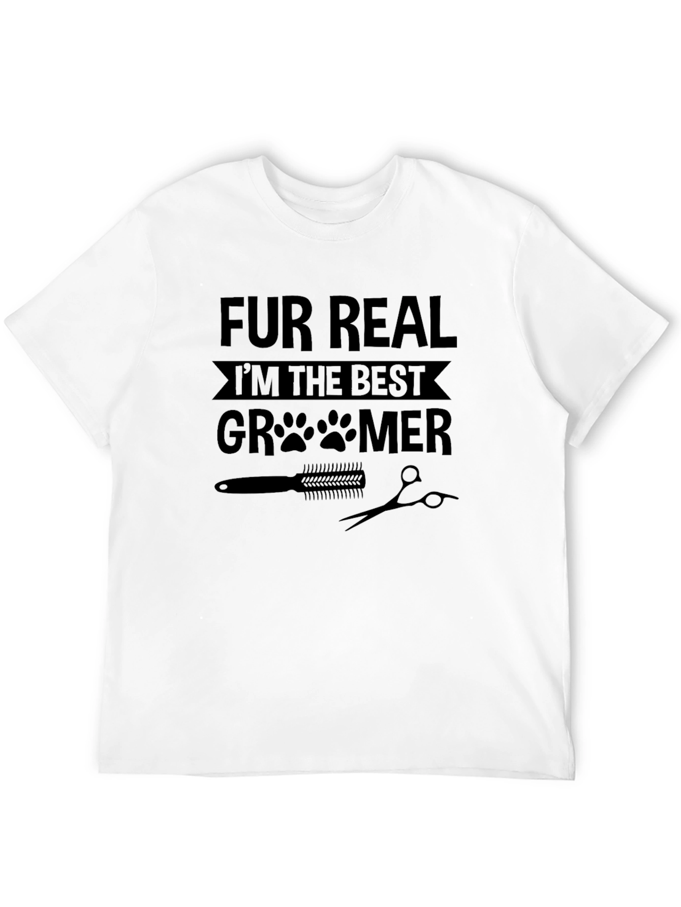 Fur Real Best Groomer Black Graphic T-Shirt