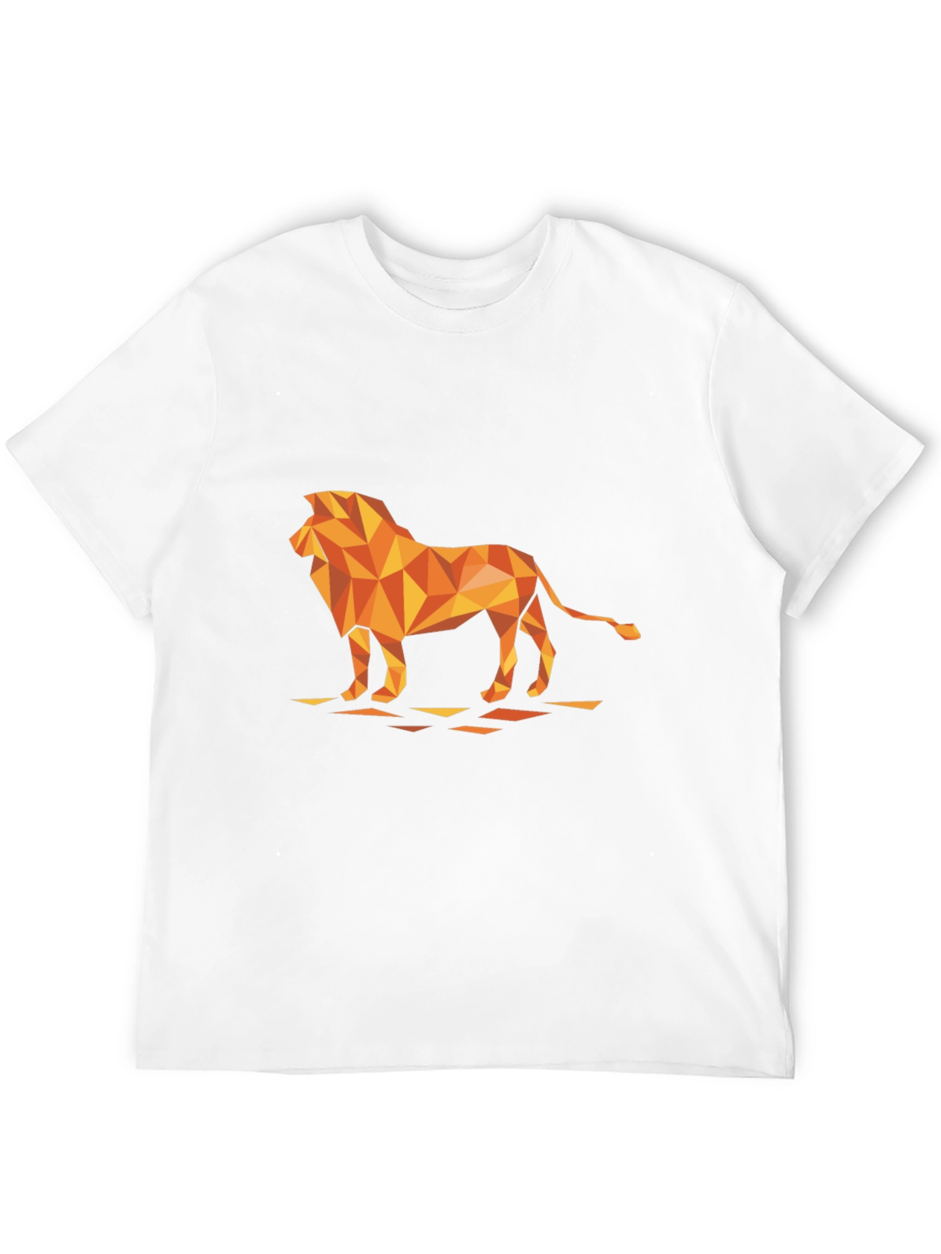 Geometric Lion Graphic Tee - Modern Black T-Shirt