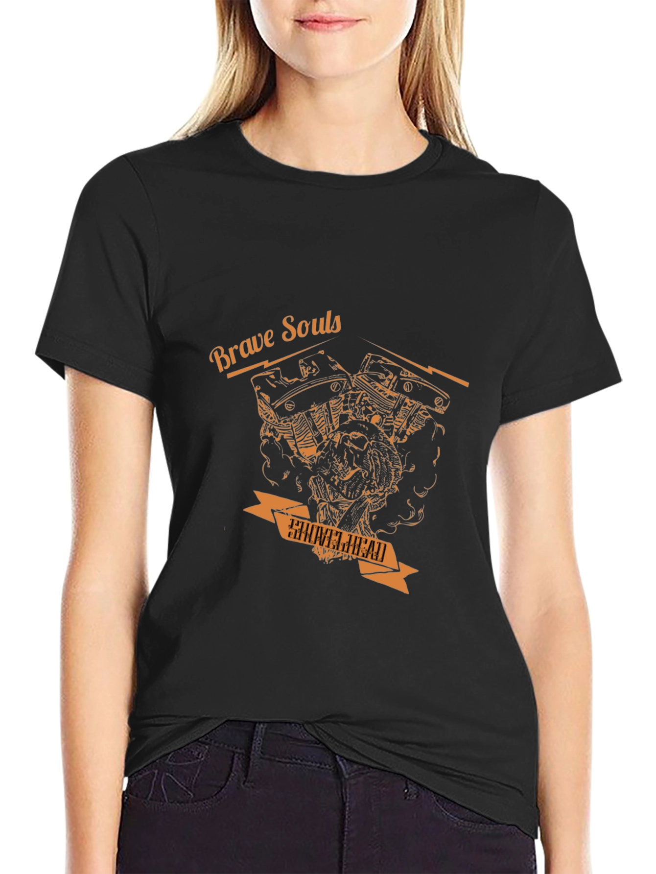 Brave Souls Shovelhead Motorcycle Graphic T-Shirt