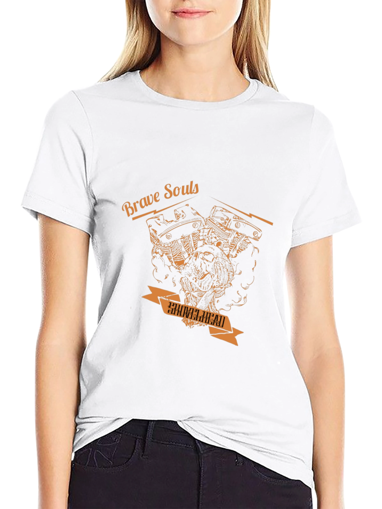 Brave Souls Shovelhead Motorcycle Graphic T-Shirt