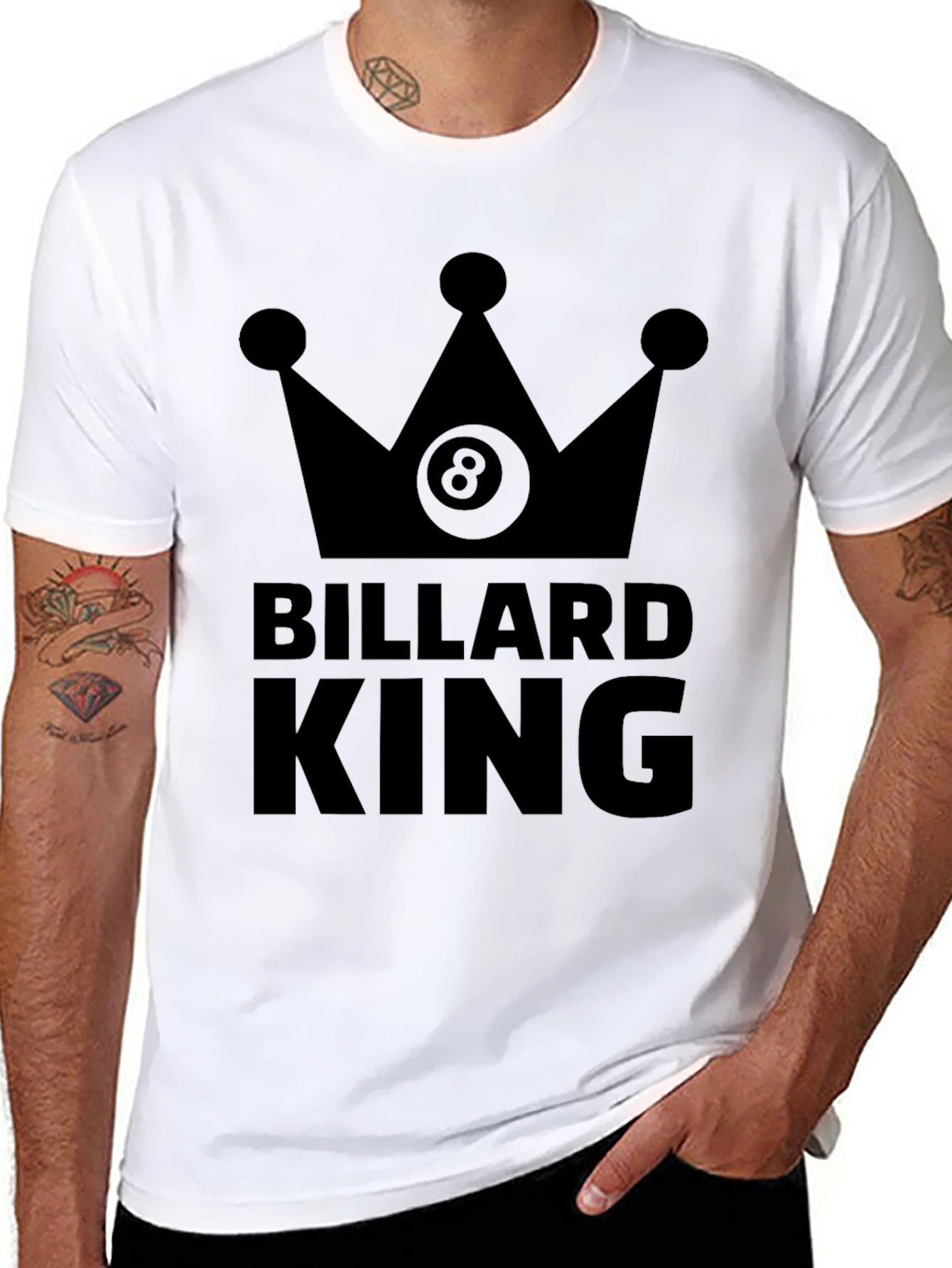 Billiard King T-Shirt - Eight Ball Crown Graphic