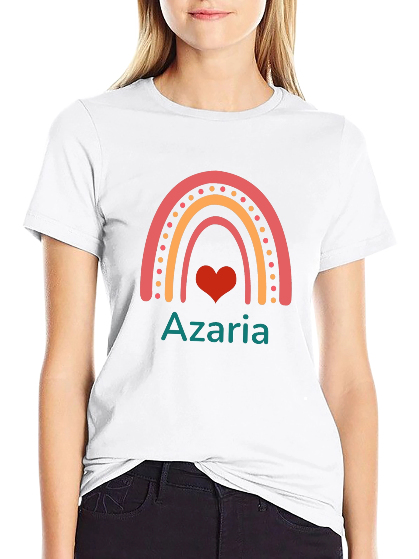 Azaria Rainbow Heart Personalized T-Shirt