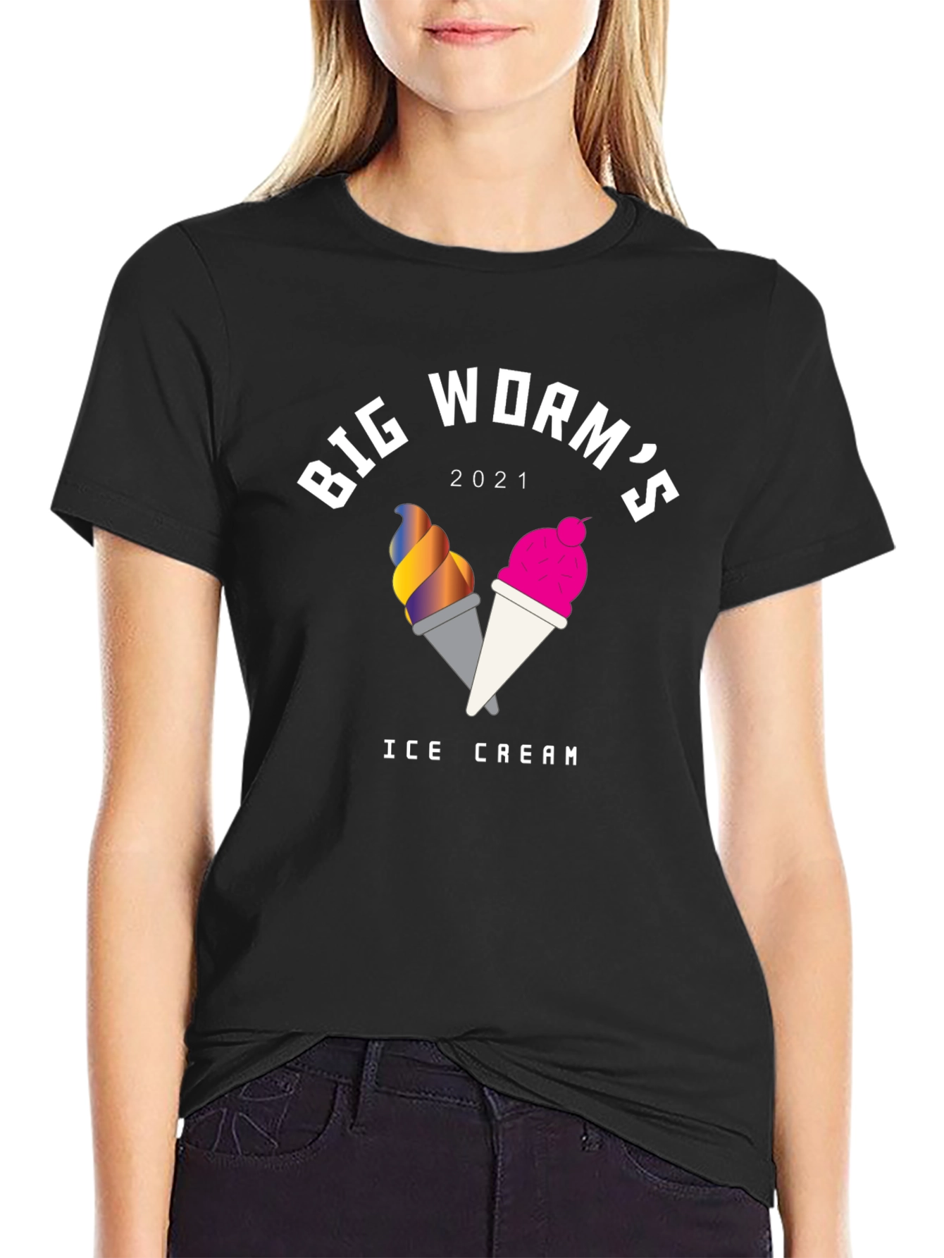Big Worms 2021 Ice Cream Graphic T-Shirt