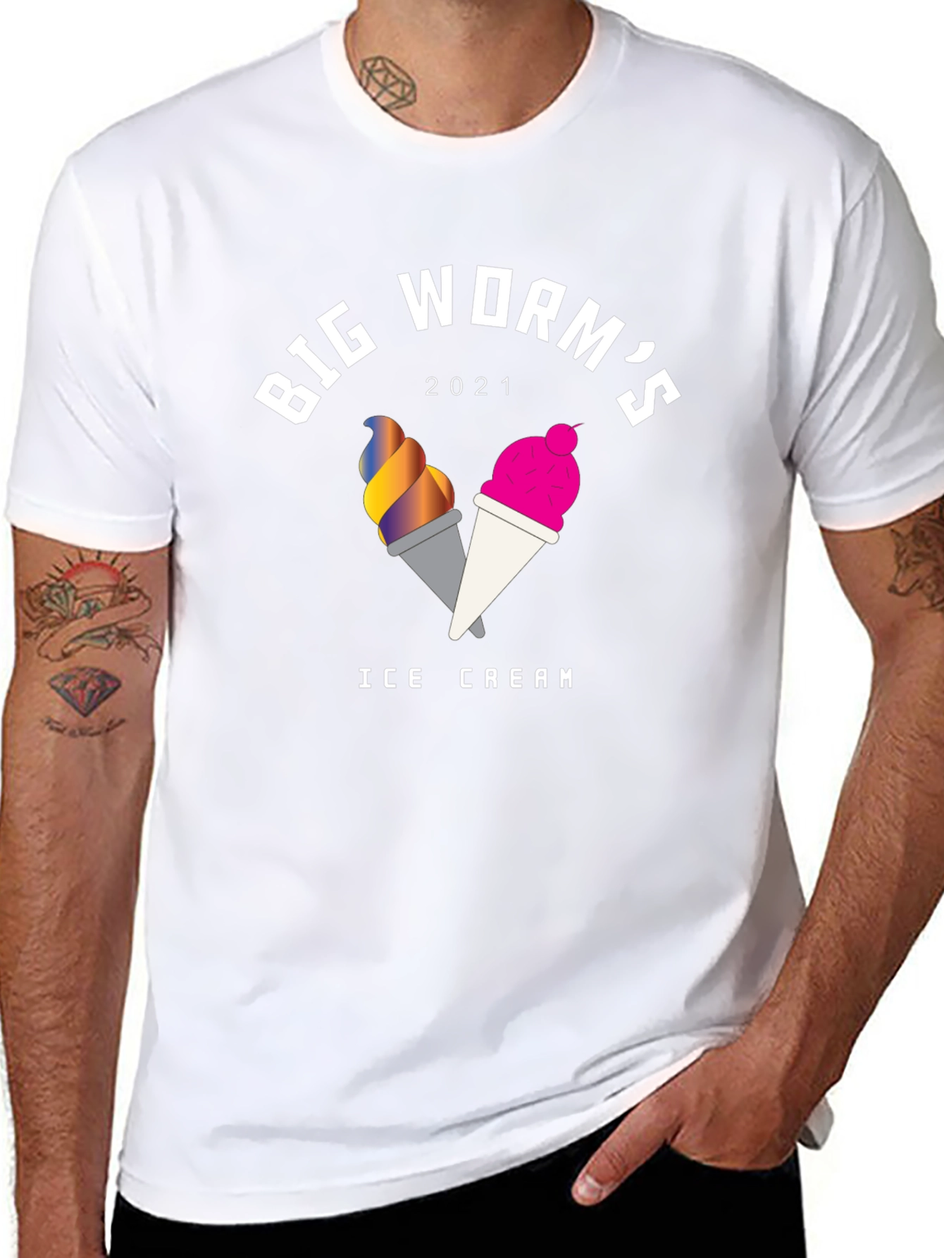 Big Worms 2021 Ice Cream Graphic T-Shirt