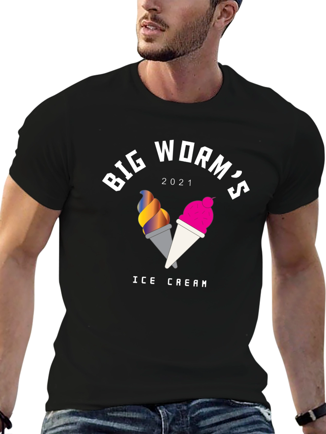 Big Worms 2021 Ice Cream Graphic T-Shirt