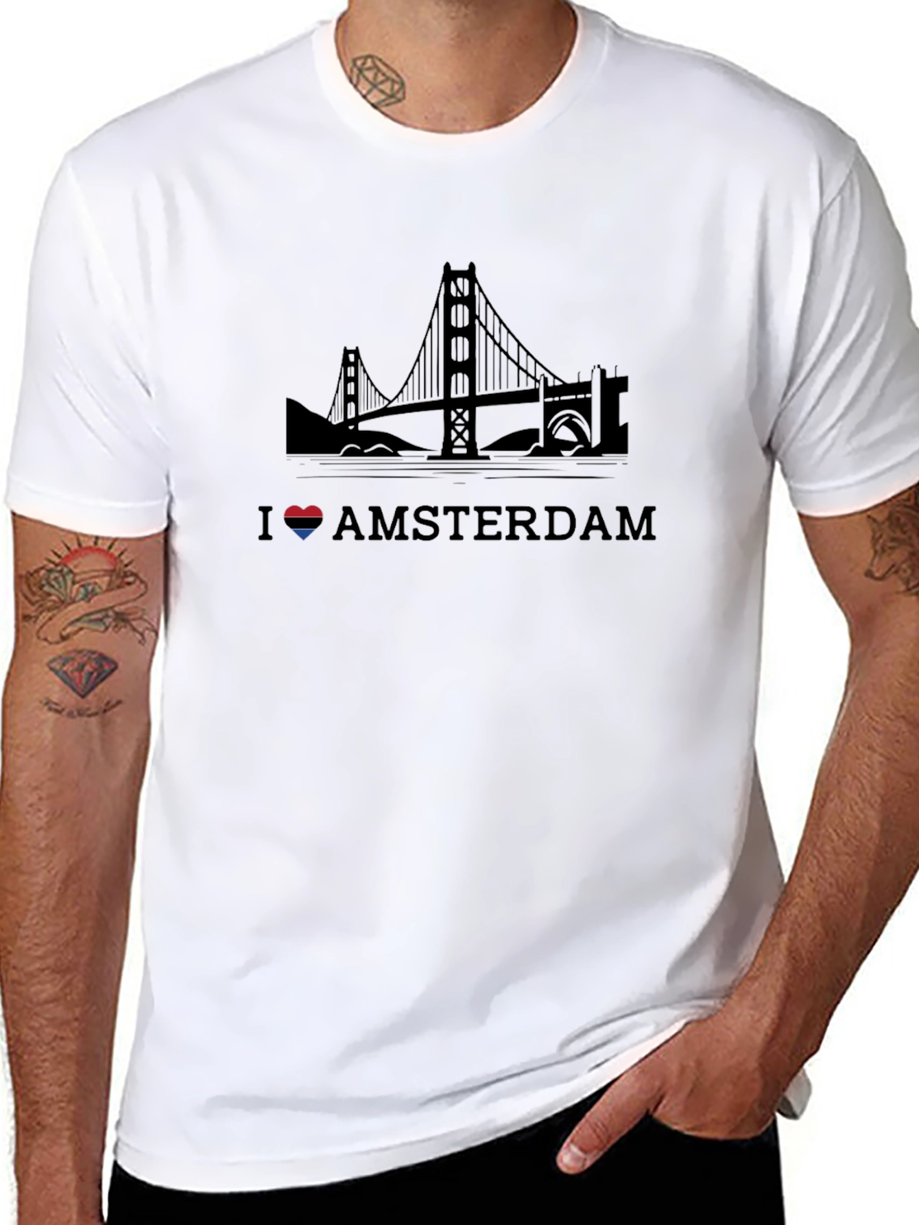 I Love Amsterdam Black T-Shirt