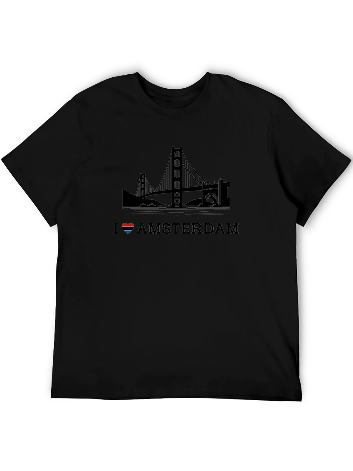 I Love Amsterdam Black T-Shirt