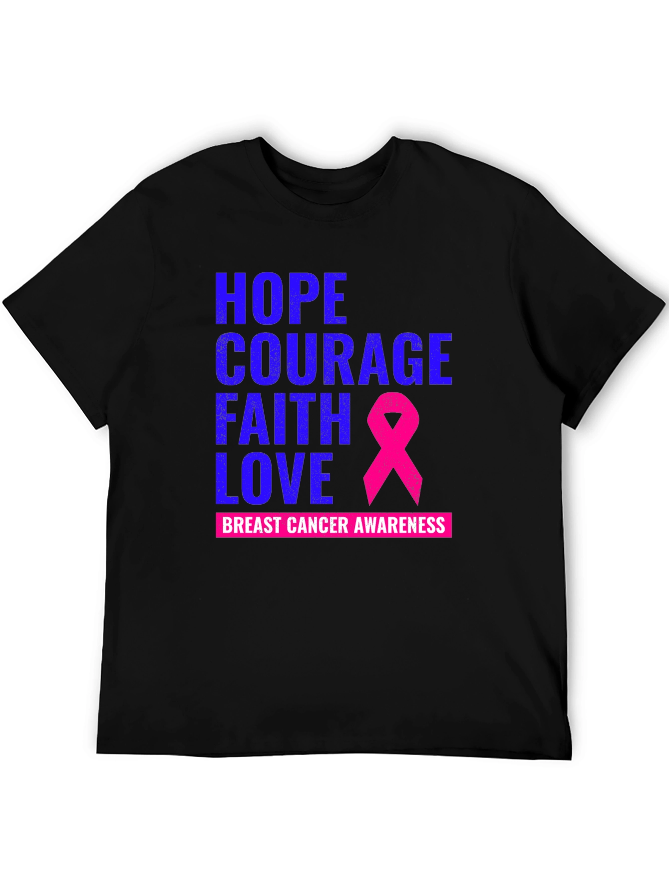 Hope Courage Faith Love Breast Cancer Awareness T-Shirt