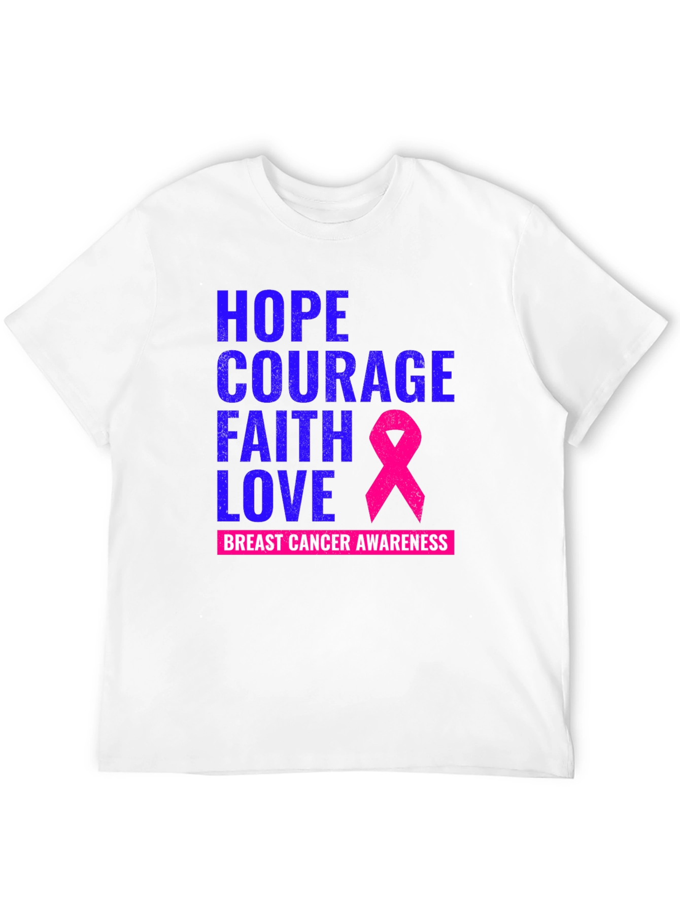 Hope Courage Faith Love Breast Cancer Awareness T-Shirt