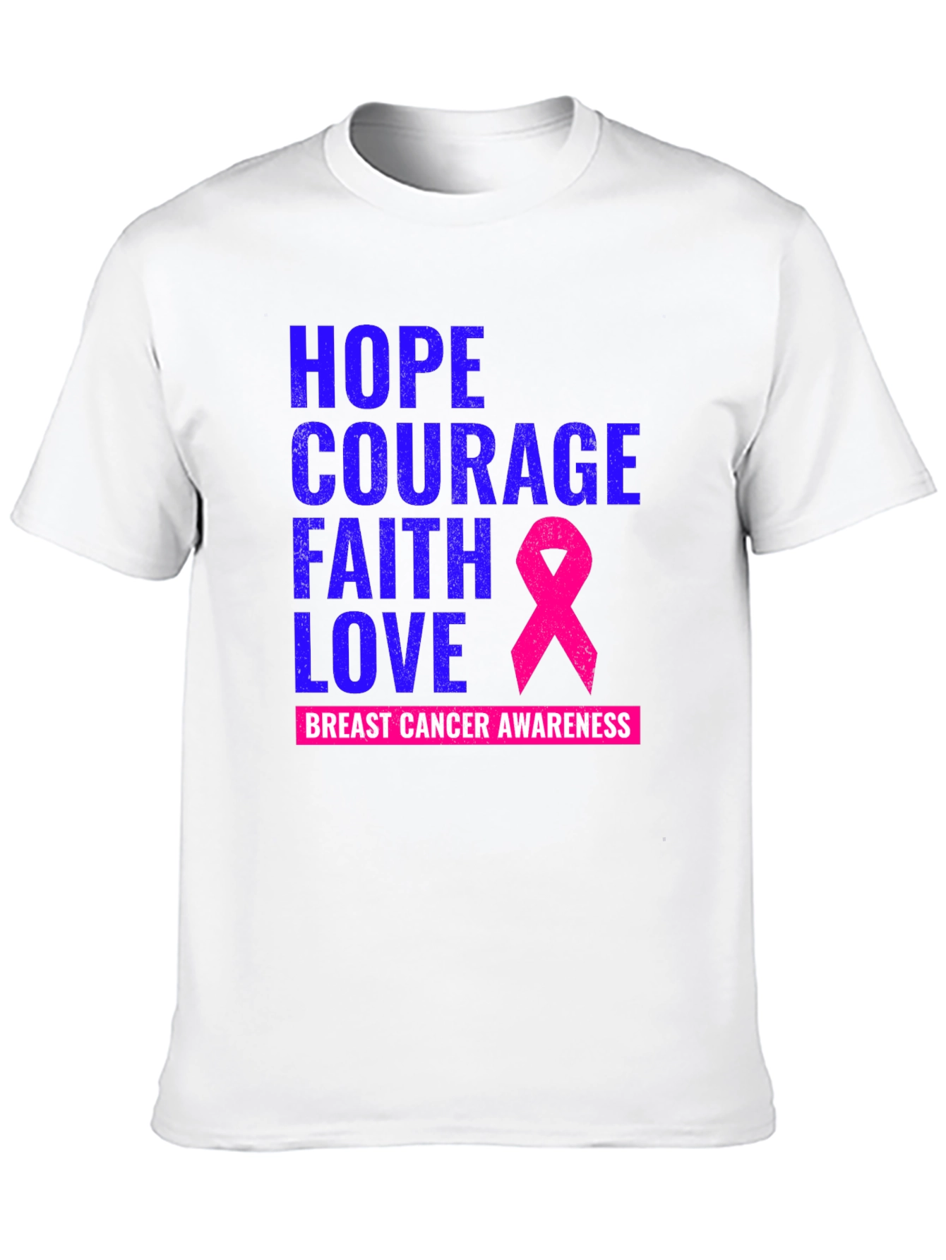 Hope Courage Faith Love Breast Cancer Awareness T-Shirt