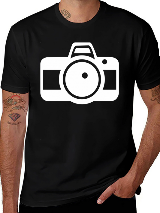 Camera Graphic Tee - Black Cotton Photographer Shirt