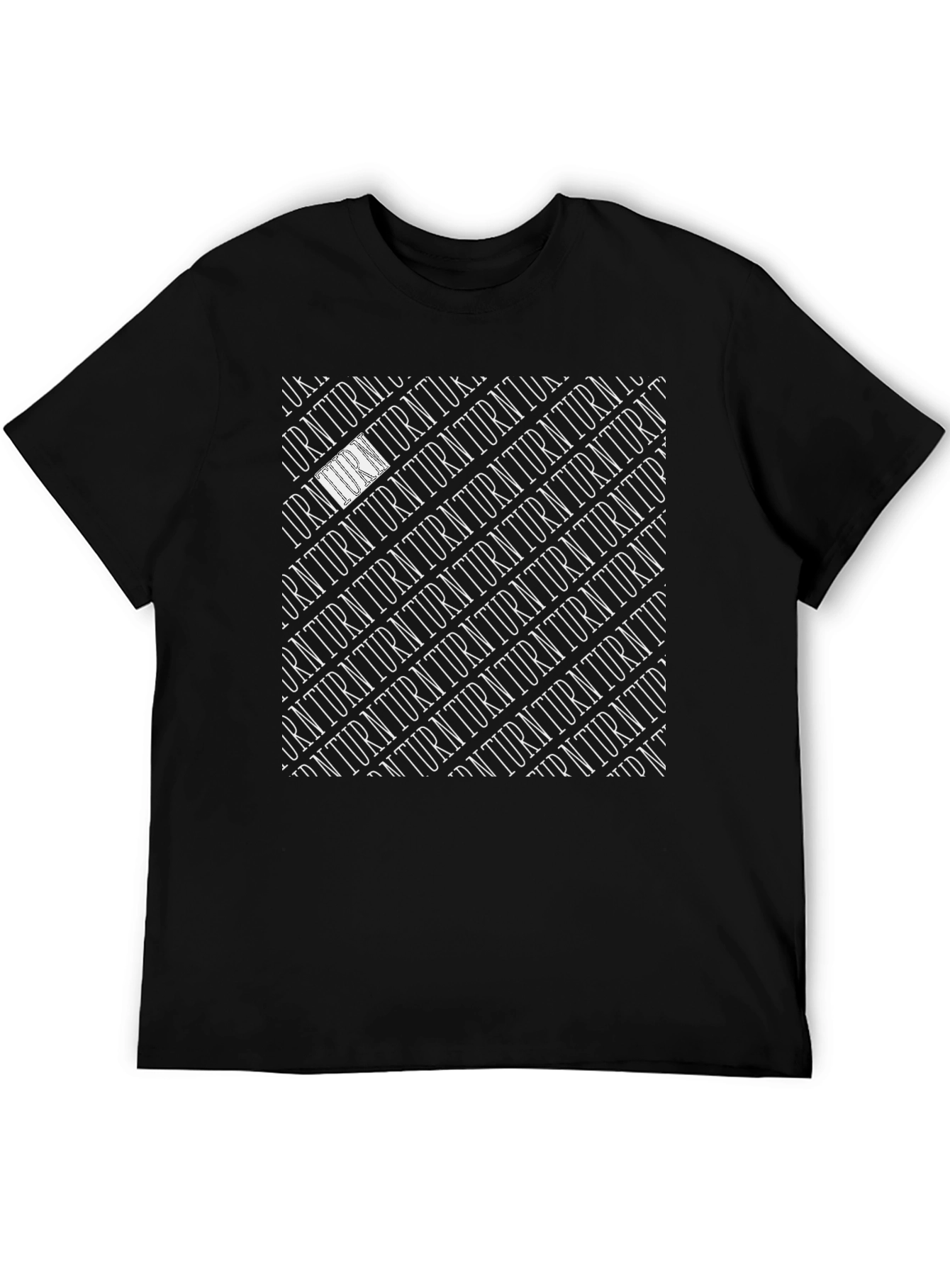 Turn Pattern Black T-Shirt