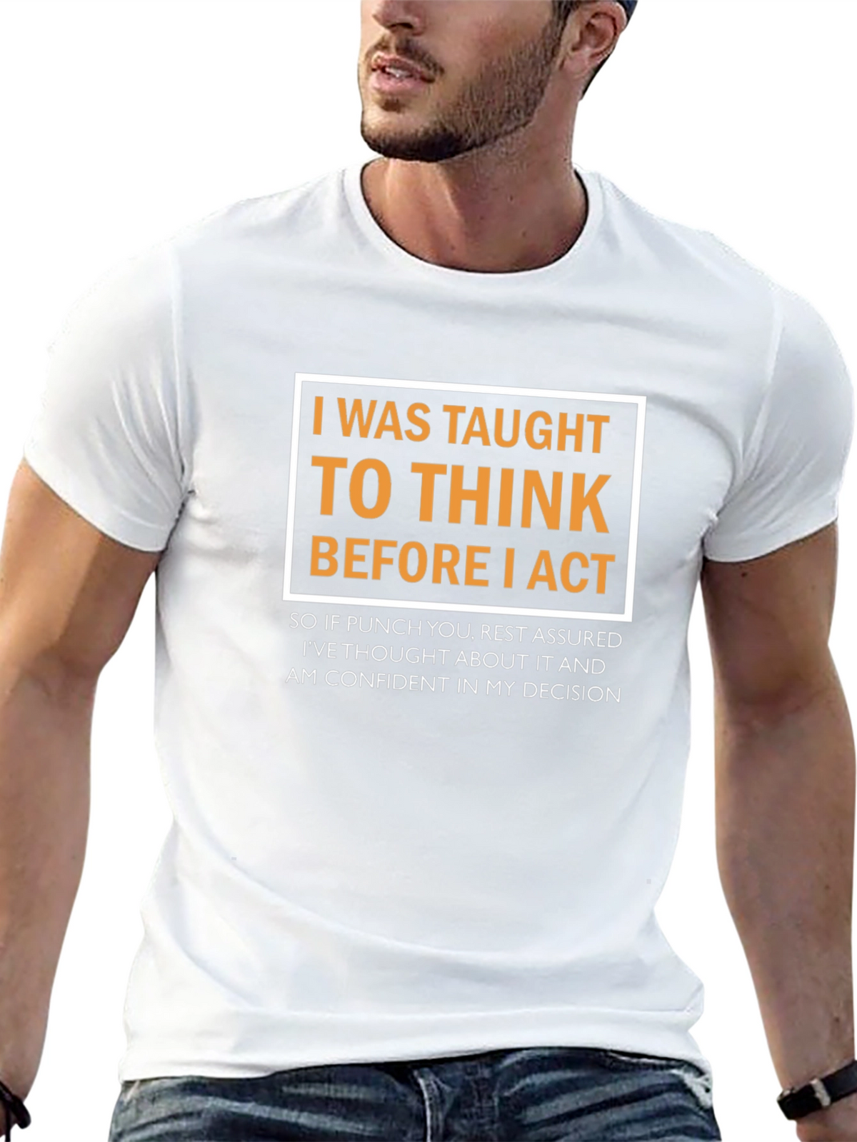 Think Before I Act Graphic Tee - Black