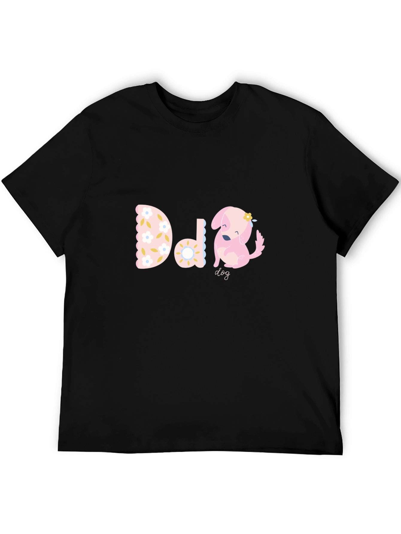 Cute D is for Dog Black T-Shirt
