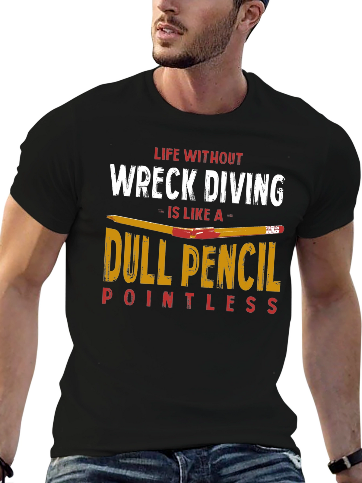 Wreck Diving Dull Pencil T-Shirt
