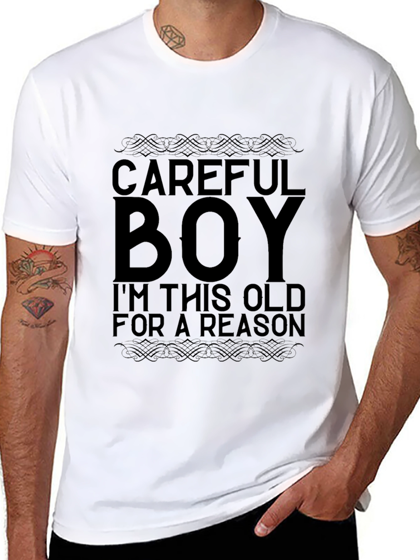 Careful Boy - Funny Sarcastic Mens Black T-Shirt