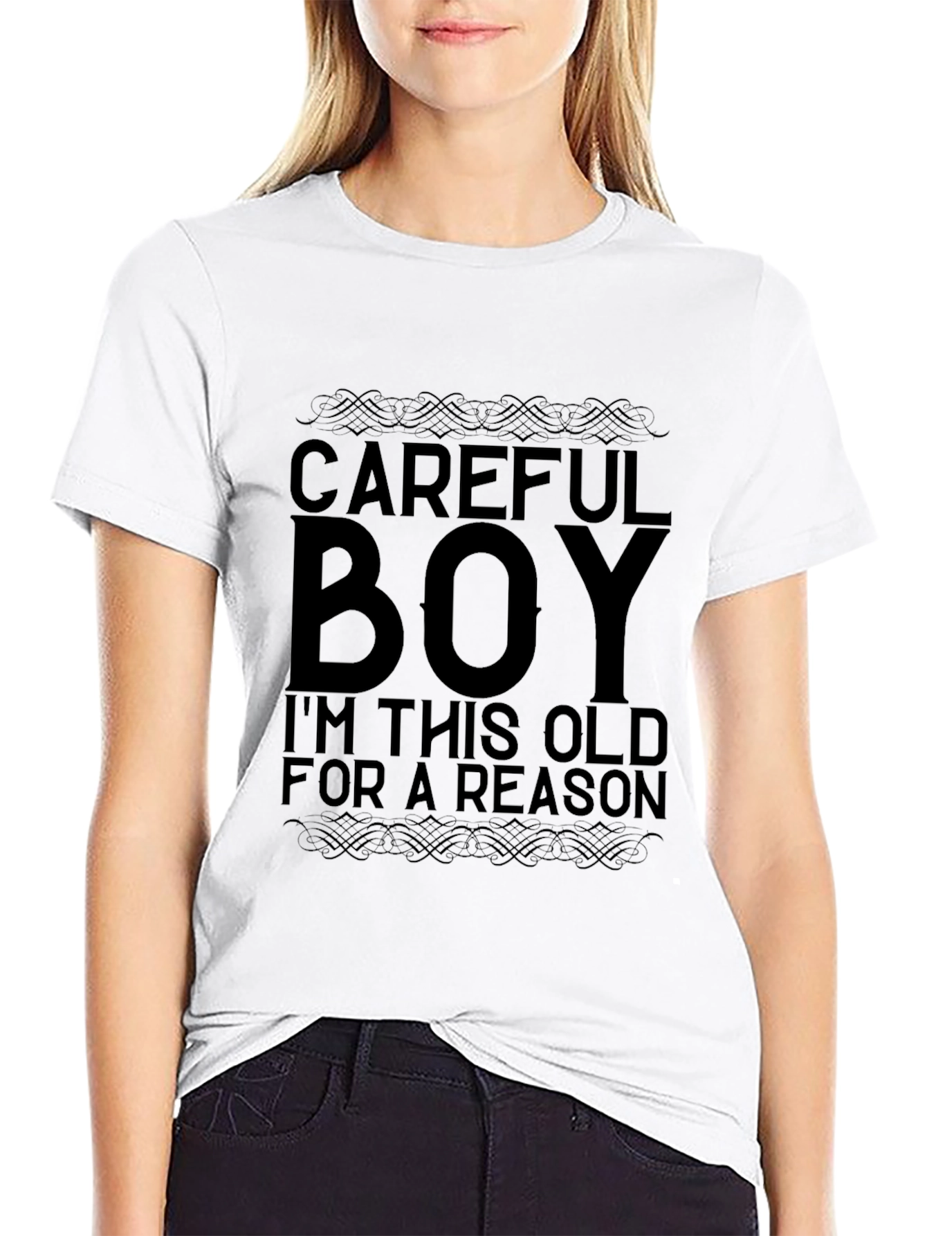 Careful Boy - Funny Sarcastic Mens Black T-Shirt