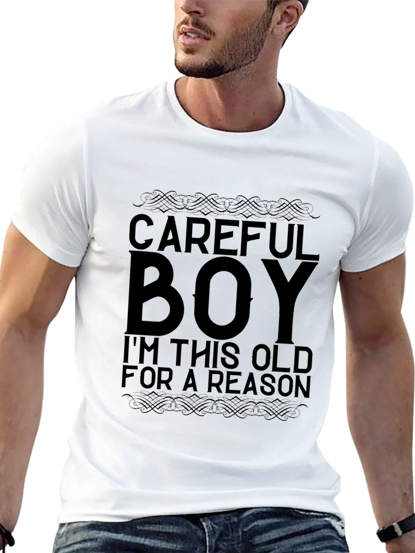 Careful Boy - Funny Sarcastic Mens Black T-Shirt