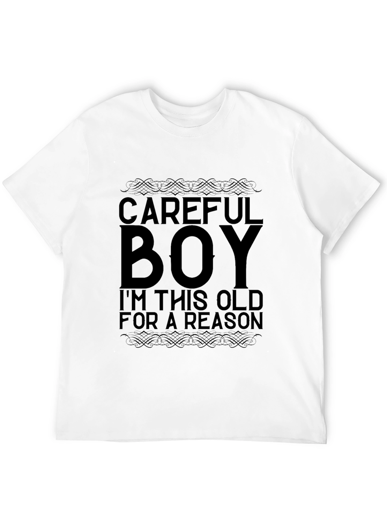 Careful Boy - Funny Sarcastic Mens Black T-Shirt