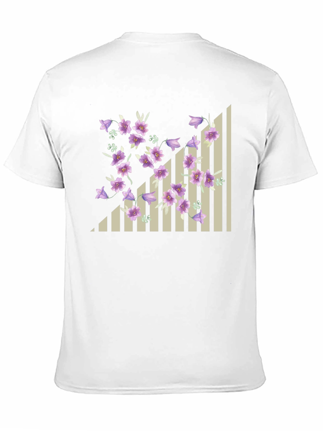 Floral & Stripes Black T-Shirt