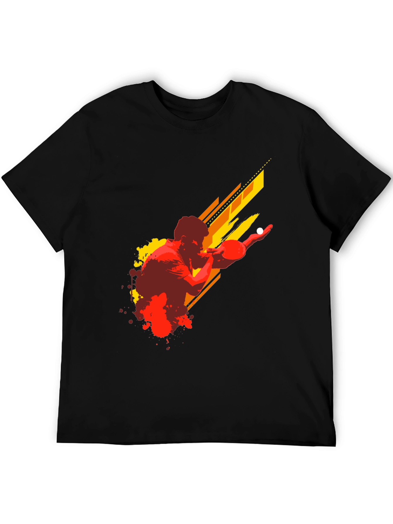 Ping Pong Player Graphic Tee - Black