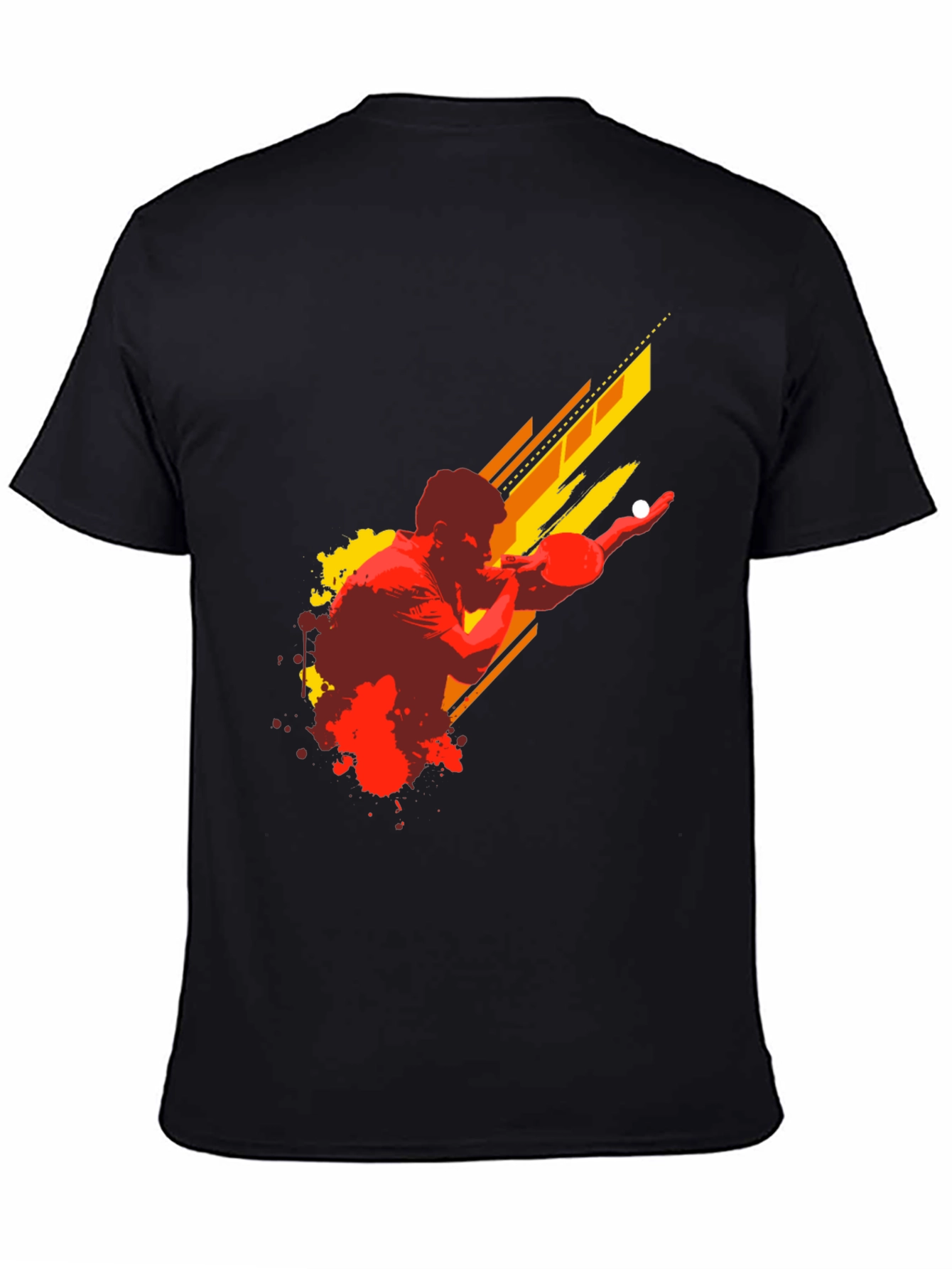 Ping Pong Player Graphic Tee - Black