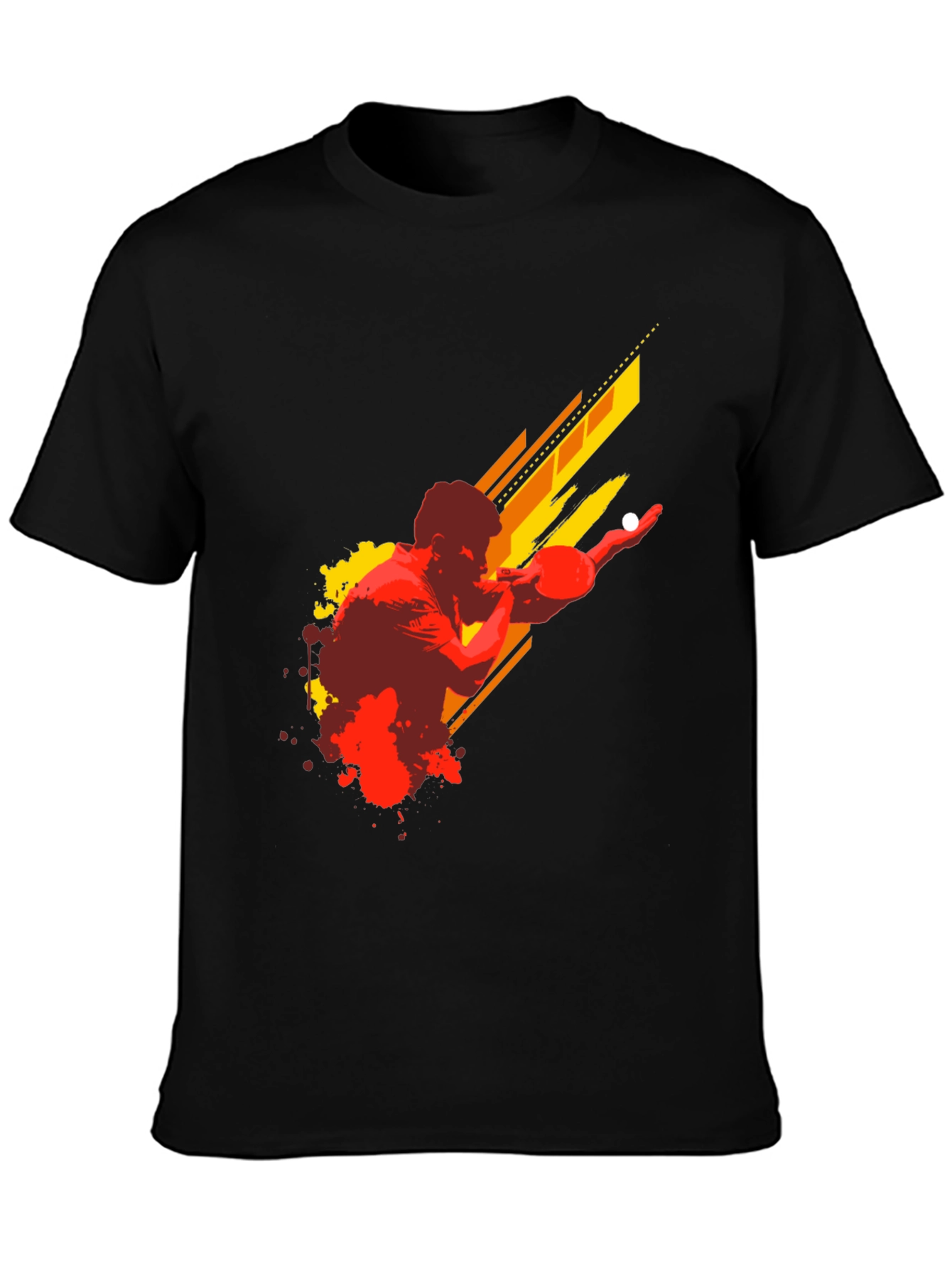 Ping Pong Player Graphic Tee - Black