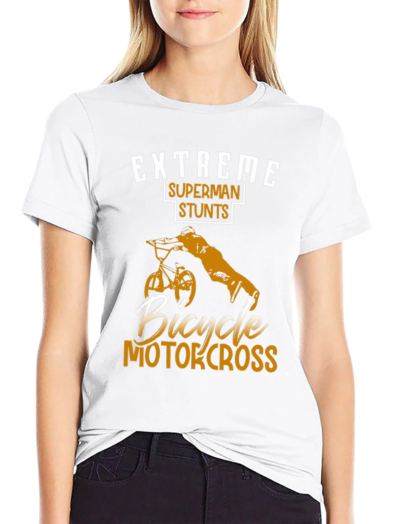 Extreme Superman Stunts Bicycle Motocross T-Shirt