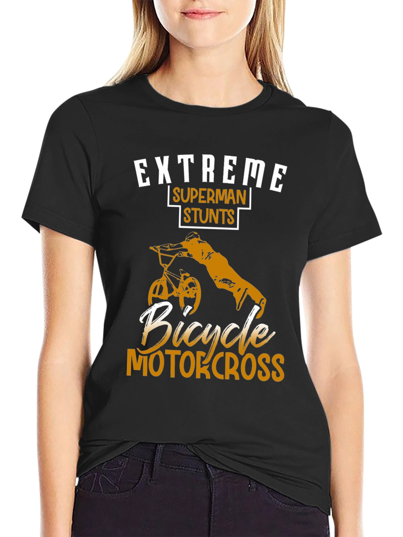 Extreme Superman Stunts Bicycle Motocross T-Shirt