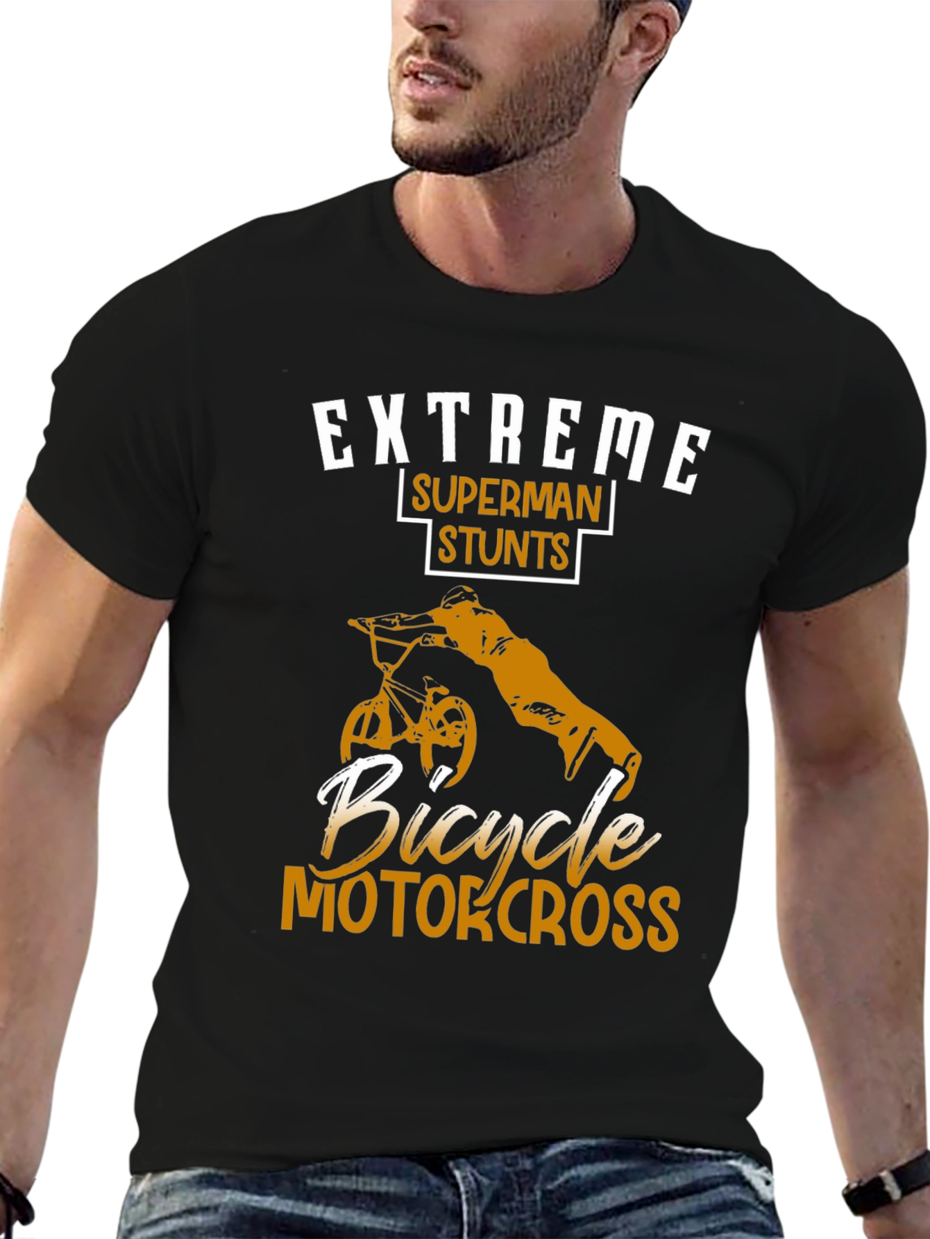 Extreme Superman Stunts Bicycle Motocross T-Shirt