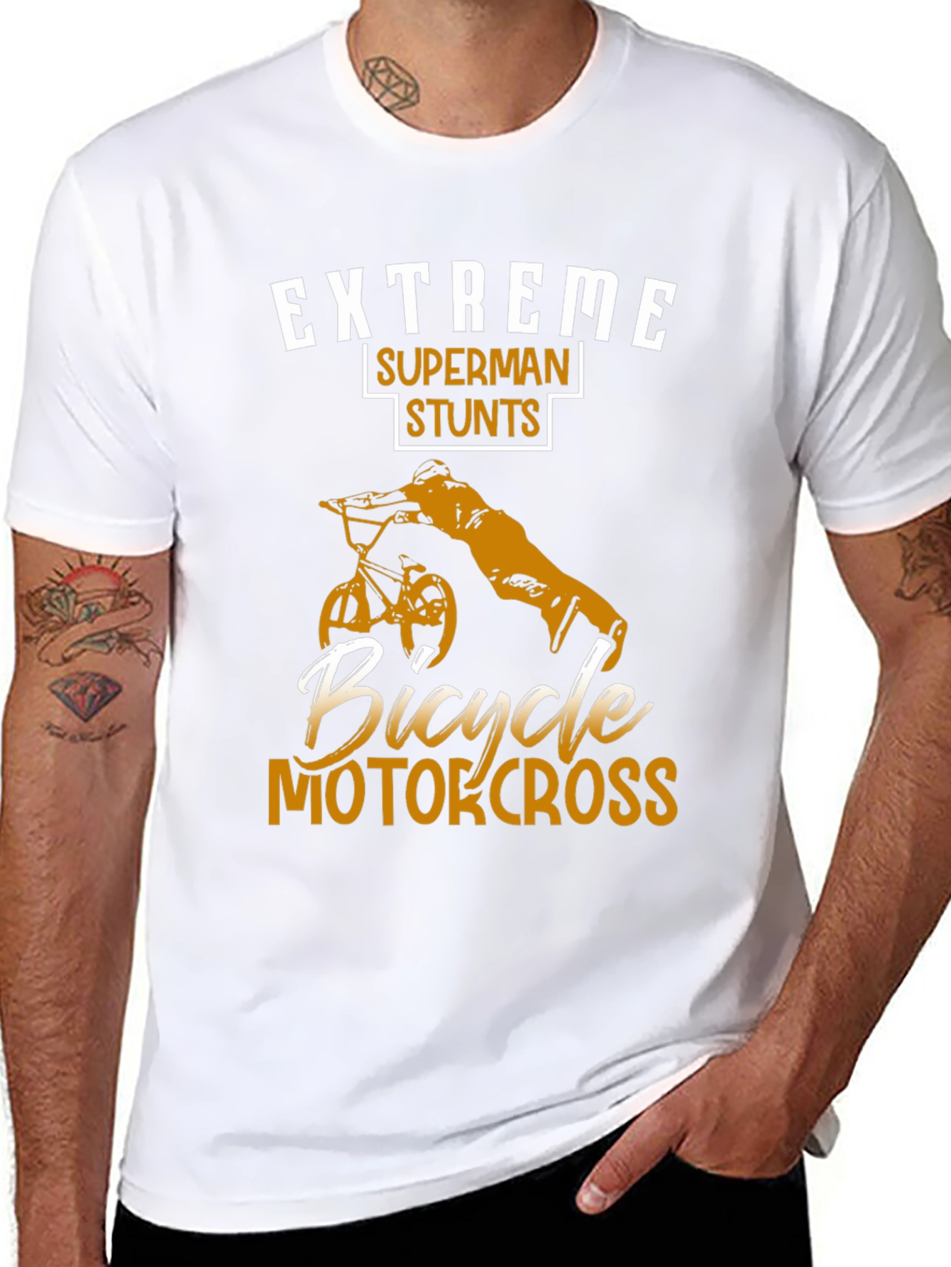 Extreme Superman Stunts Bicycle Motocross T-Shirt