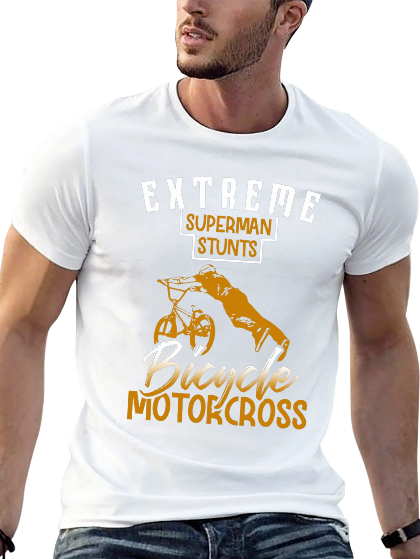 Extreme Superman Stunts Bicycle Motocross T-Shirt