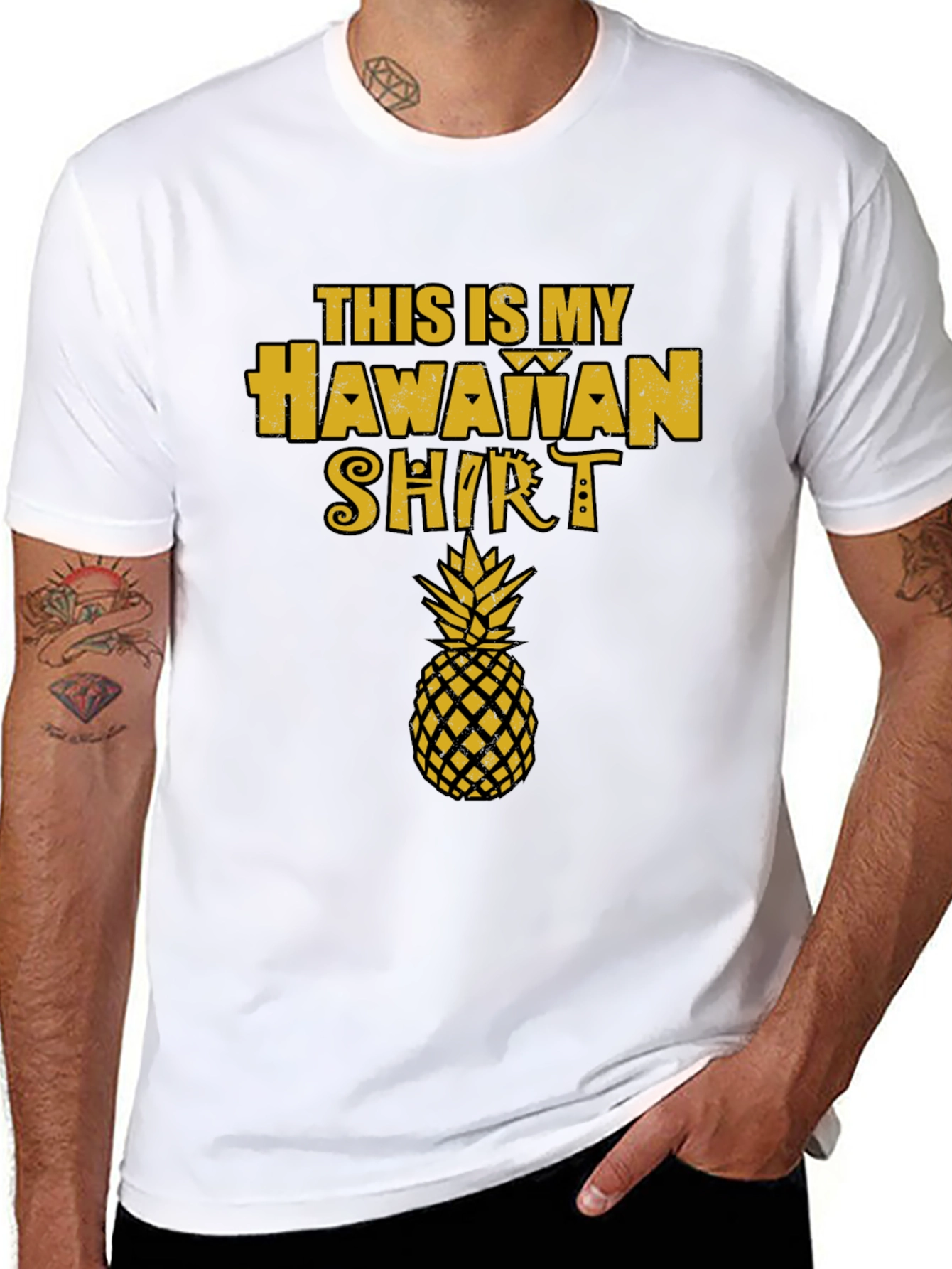 Hawaiian Shirt Graphic Tee - Pineapple Design