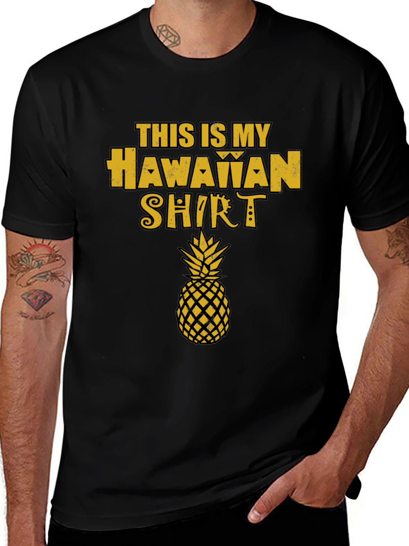 Hawaiian Shirt Graphic Tee - Pineapple Design