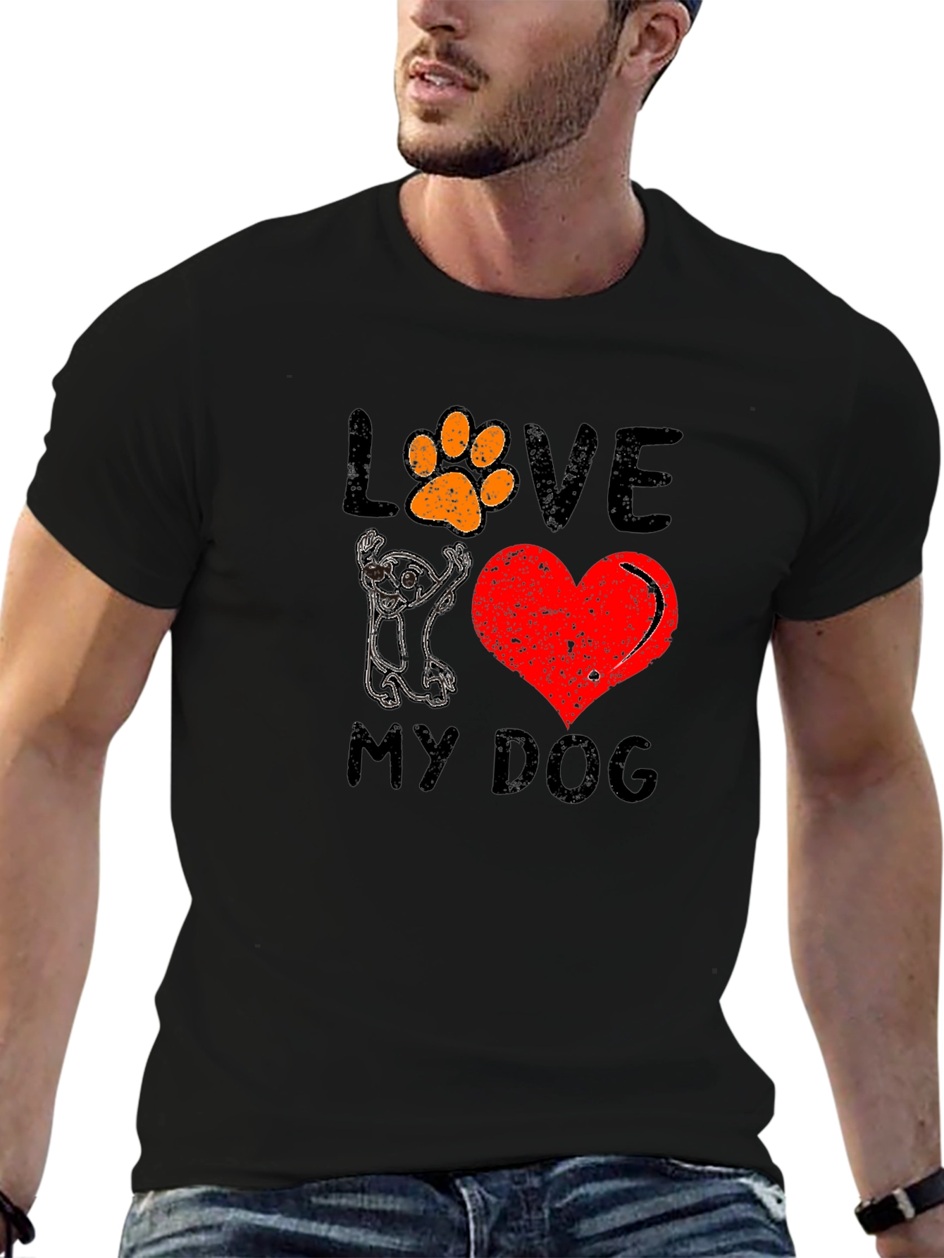 Love My Dog Graphic Tee - Unisex Black T-Shirt