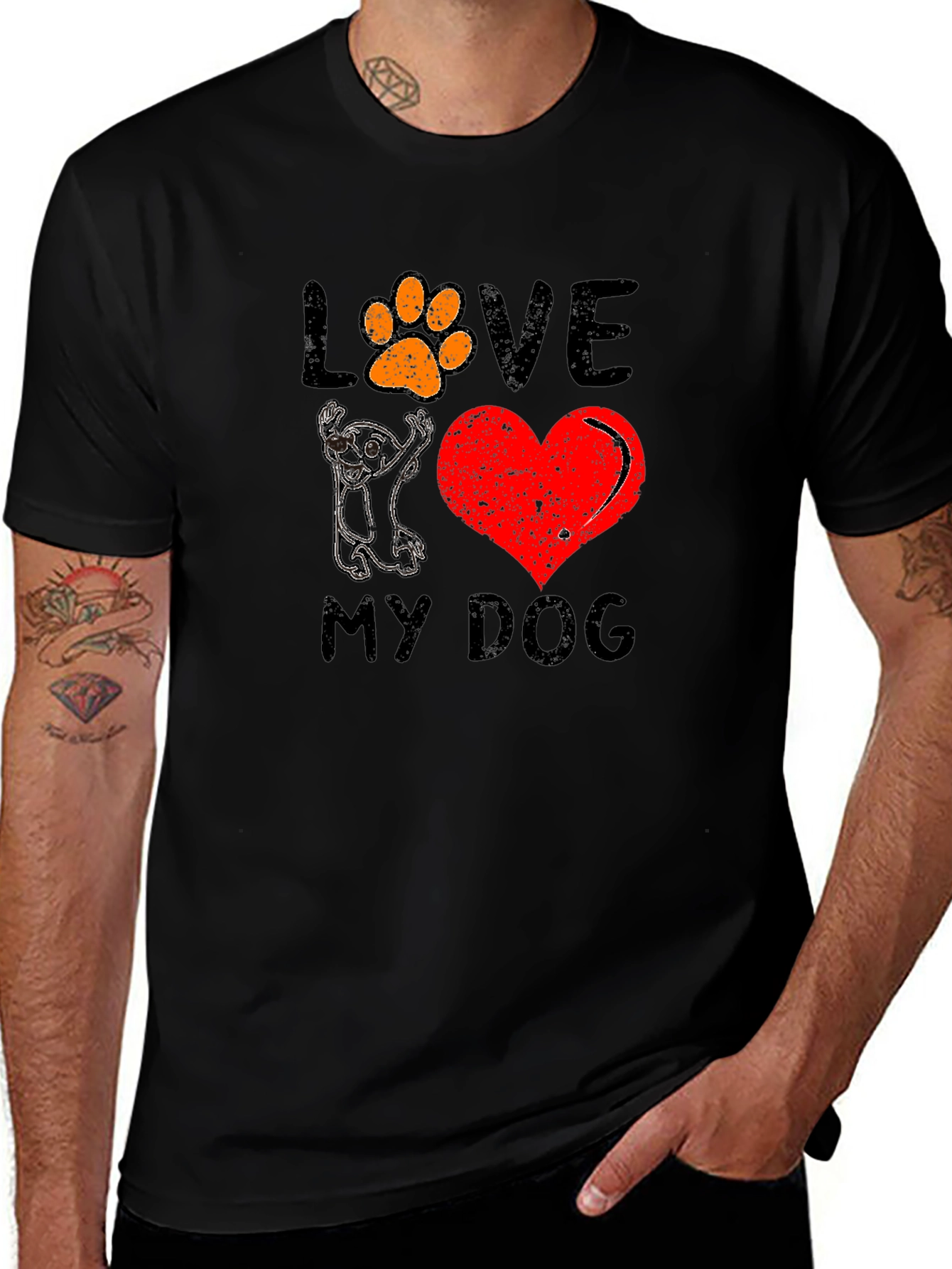 Love My Dog Graphic Tee - Unisex Black T-Shirt